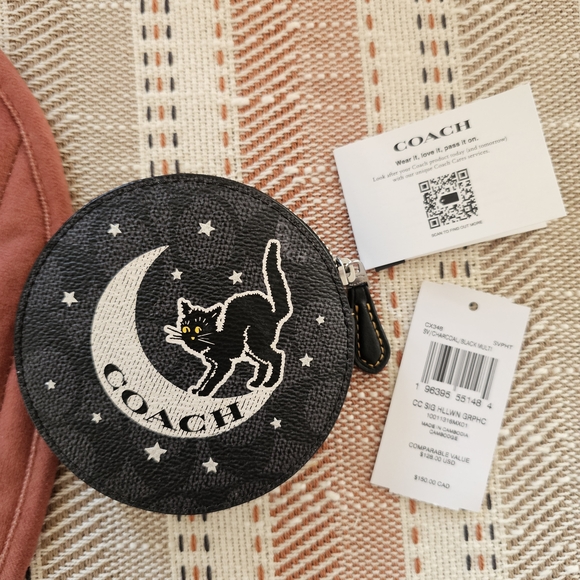 Coach Black Cat and Moon Coin Purse - Picture 1 of 4